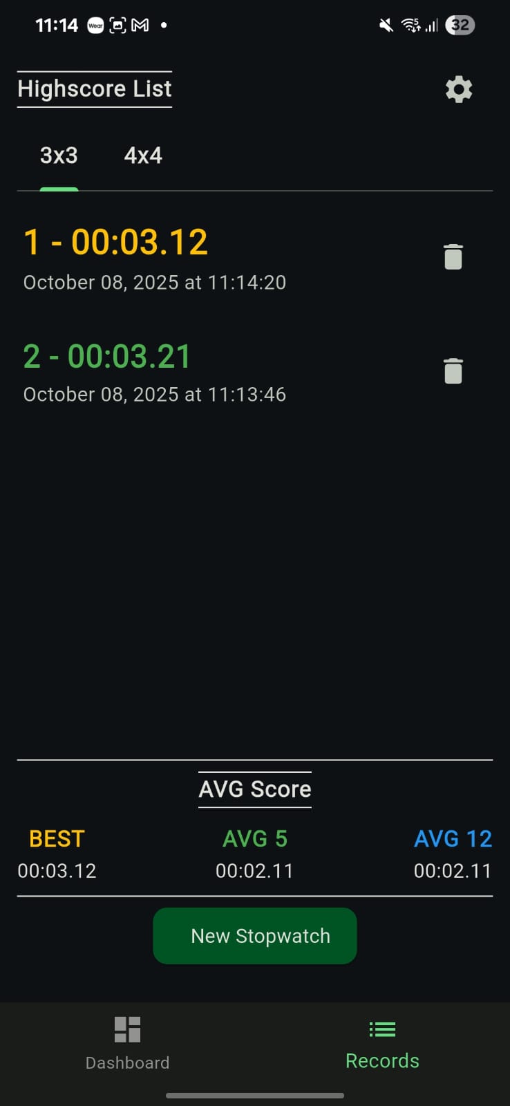 Cube Timer - Solves
